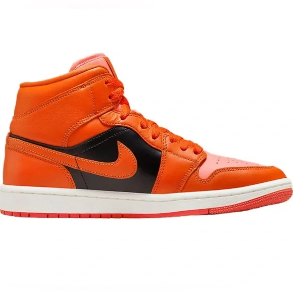 Air Jordan 1 Mid SE Shoes Rush Orange Crimson Bliss, new in box